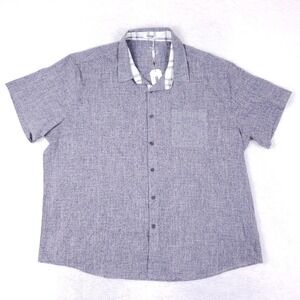 COOFANDY Heather Blue Stretch Button Down 3XL Blue